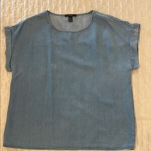 Elegant Light Blue Denim Blouse